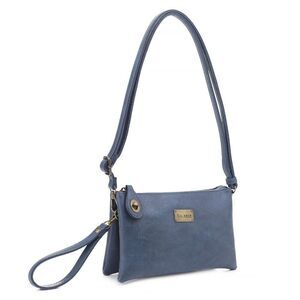 8659 Ella Crossbody Purse and Wristlet in Blue - PU Leather Wallet and Over